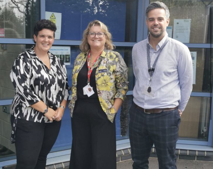 Debbie with the Headteacher Laura and Assistant Headteacher Matt