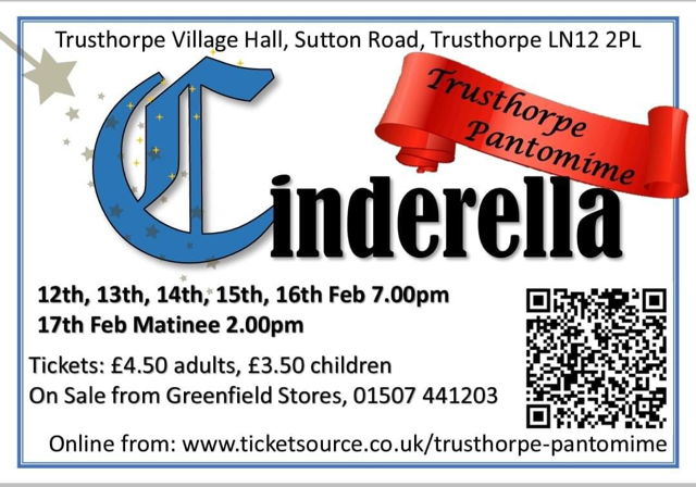 Poster showing the details of the pantomime dates - 12th to 17th Feb 2024