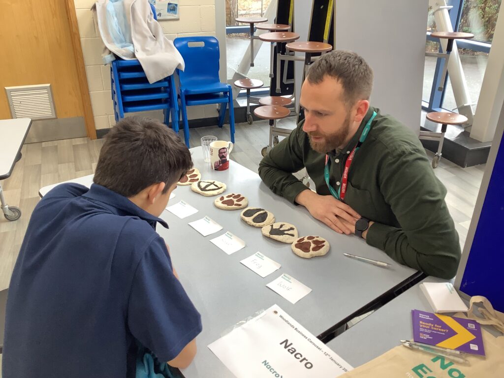 Employer discusses career options with a pupil