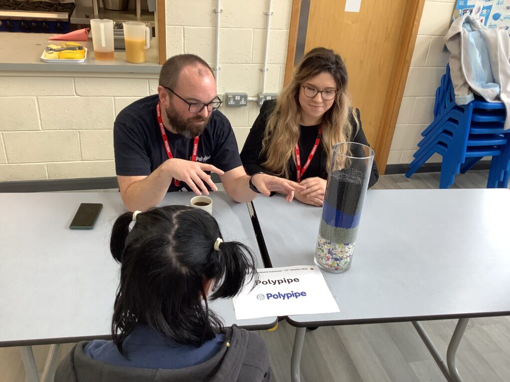 Employer discusses career options with a pupil